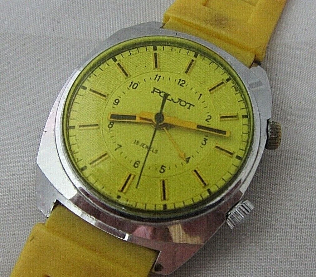 OROLOGIO MECCANICO CARICA MANUALE POLJOT CON SVEGLIARINO PERFETTAMENTE FUNZIONA
