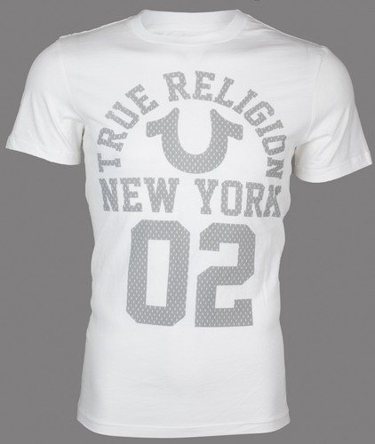 White Grey Designer Mens Crew Neck 