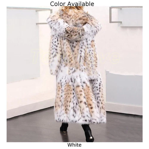 Mujeres Invierno Nuevo Abrigo de Piel Mediano Largo Imitación Piel de Zorro Abrigo de Leopardo Con Capucha Nuevo - Imagen 9 de 12