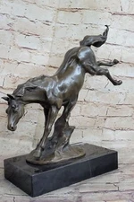 MID CENTURY MODERN HORSE SCULPTURE EQUESTRIAN EUROPEAN BRONZE METAL STATUE DECOR