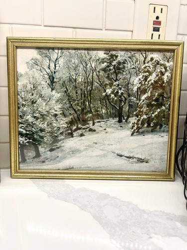 2 Framed Christmas Vinatge Snow Pictures 8X10 - Picture 3 of 6