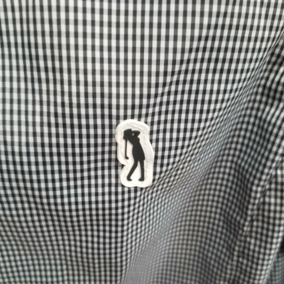 Chaqueta cortavientos IZOD para mujer XS Performx negra guinga con capucha empacable al aire libre Foto 3 de 4