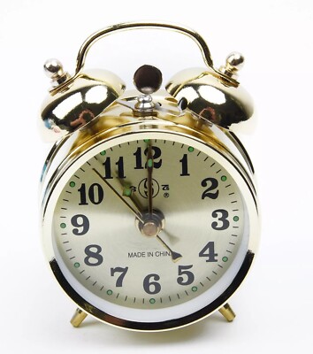 Classic Metal Mechanical Alarm Clock Manual Winding Bell Table