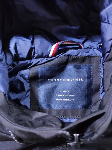 Tommy Hilfiger Coat Adult Large Black Stretch Wind Water Resistant Mens - Picture 2 of 7