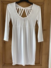 Ladies Long Sleeve Bodycon Dress in White, Size 6