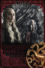 GAME OF THRONES DAENERYS FAITH IN SELF 24X36 POSTER WALL DECOR ART TV SERIES HBO