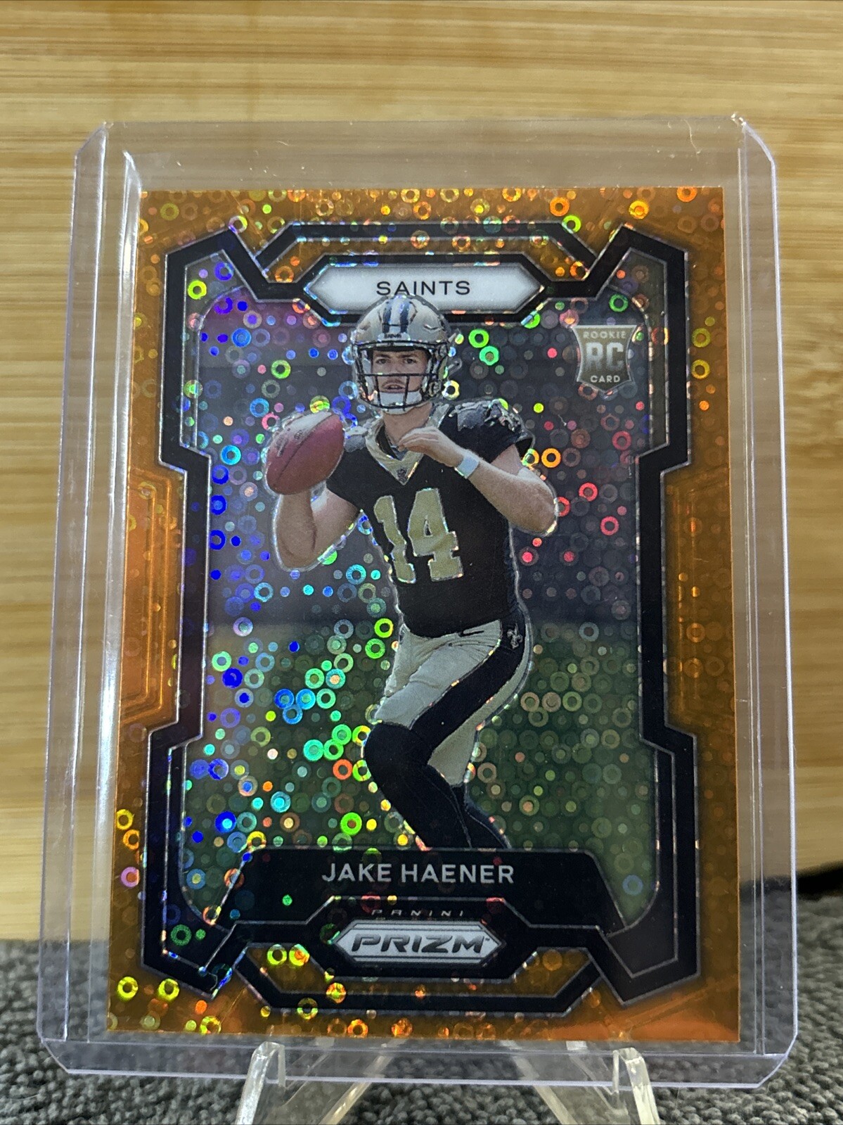 2023 Panini Prizm Orange Disco Jake Haener RC New Orleans Saints #374 Rookie