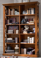 MOBILE LIBRERIA DOPPIA STILE IMPERO IN LEGNO IN VARIE FINITURE EXTRA A MANO 6116