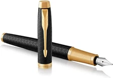 Parker IM Premium  Fountain Pen Black & Gold Medium Pt New In Box 1931653