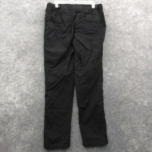 Chicos Womens Pants 0.5 Black Solid Zip Tapered Leg Mid Rise Cotton Stretch - Picture 4 of 12
