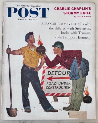 Saturday Evening Post magazine March 8,  1958 - Cover Only - art by Amos Sewell