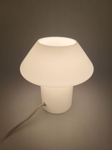 Mushroom lamp mushroom lamp table lamp light H = 19 cm opal glass white # 80s Vintage
