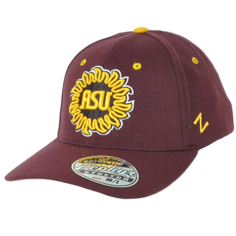 NCAA Zephyr Arizona State Sun Devils ASU Child Kids Strech Burgundy Hat Cap - Image 4 of 4