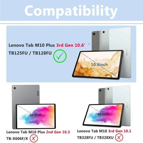 Blue Tablet Case for Lenovo Tab M10 Plus 3rd Generation 2022 10.6" - PU Leather - Imagen 4 de 6