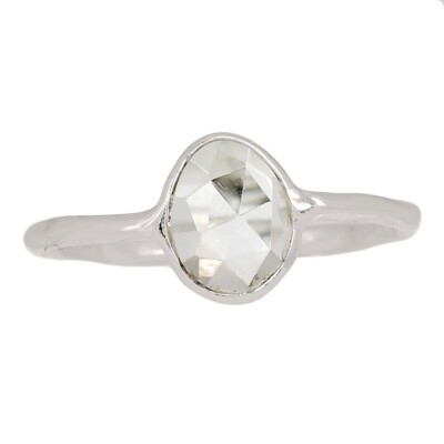 Natürlicher Kristall Quarz - Brasilien 925 Sterling Silber Ring Schmuck Gr.7,5 CR71241