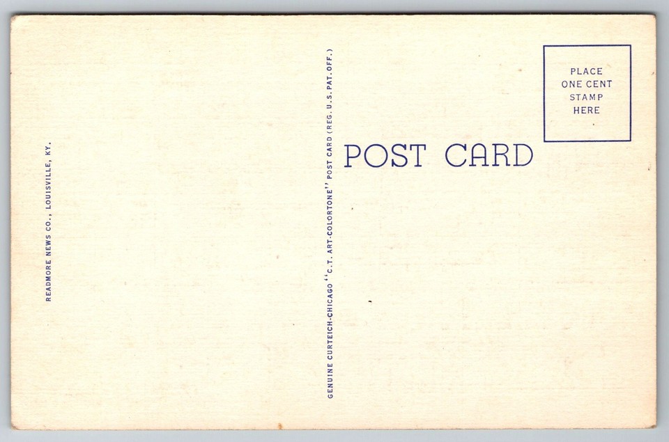 Louisville KY Service Club MIlitary Postcard Vintage Soldiers Old Car