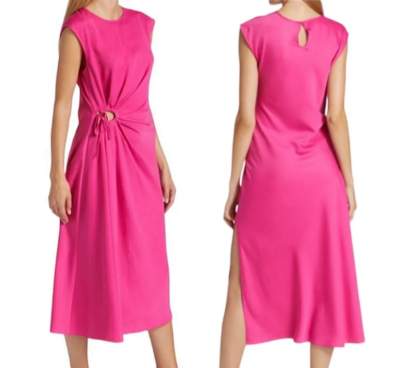 House of Harlow 1960 Ruched Side Cut-out Circl Satin Slip