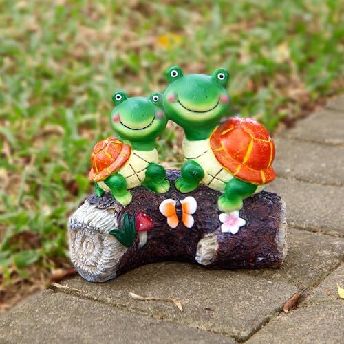 Garden Figurines Outdoor Decor, Outdoor Statues with Solar LEDs for Turtle - Afbeelding 6 van 7