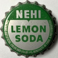 Soda Bottle Caps Vintage Original Lot Set of 10 Nehi Lemon 1950s Cork Lined