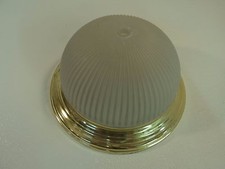 Dome Light Fixture 13 1/4in Gold Color Metal Frosted Glass 202-010712