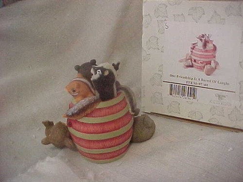 Charming Tails Fitz & Floyd "Our Friendship Is A Barrel of Laughs"Signed Dean G - Picture 3 of 5