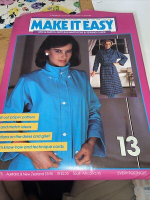 Marshall Cavendish Make It Easy 80 s Vintage Schnittmuster NO 13