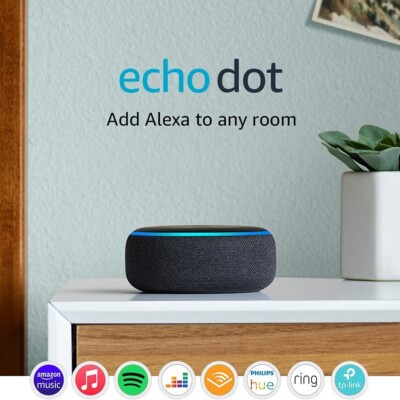 Amazon Echo Dot 3rd Generation Smart Alexa Speaker Charcoal