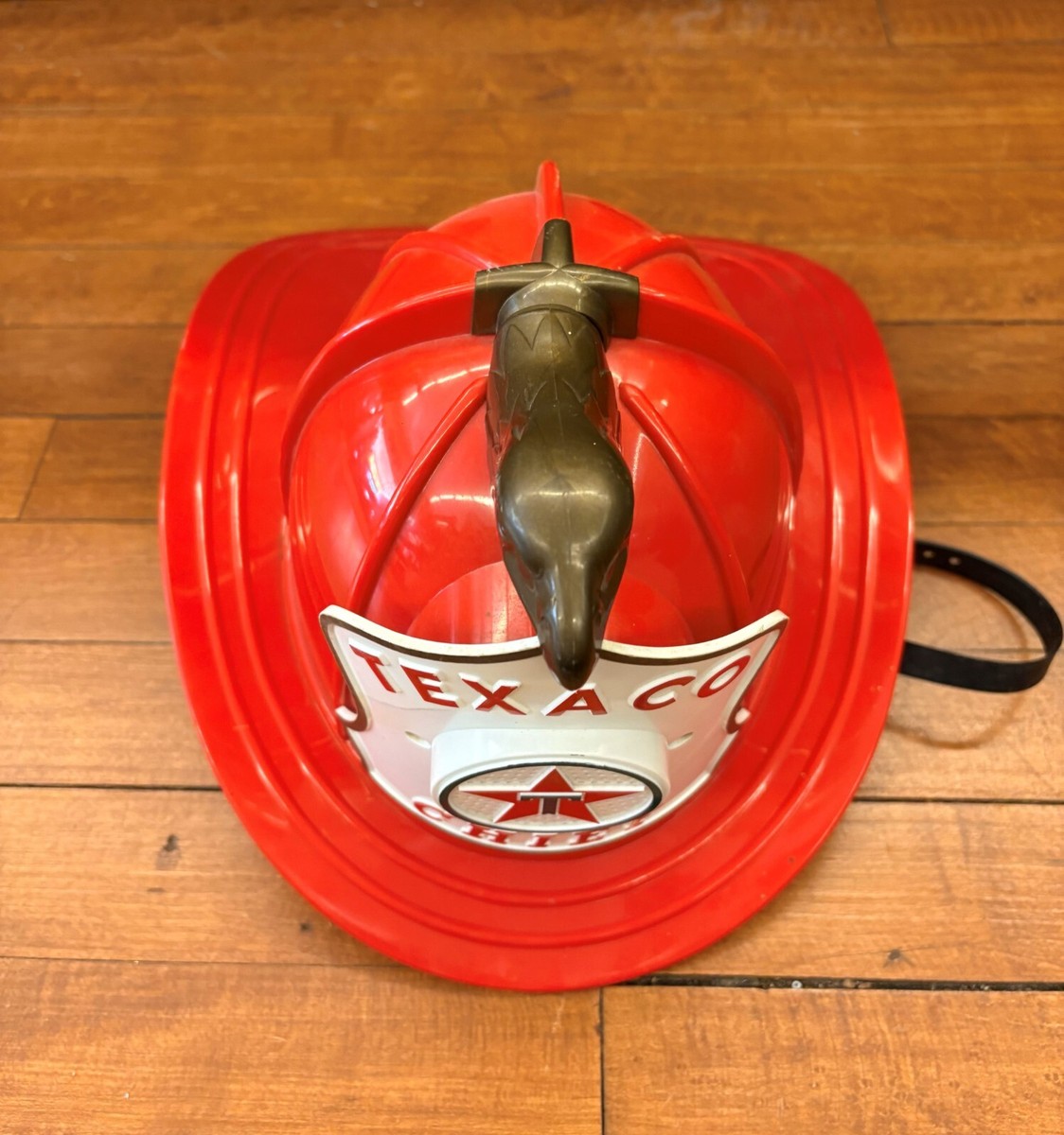 Vintage TEXACO FIRE CHIEF Toy Fireman Hat Helmet 1960s Brown
