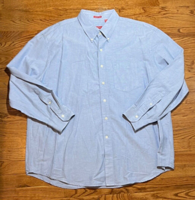 Izod Shirt Mens XXL 2XL Blue Cambridge Oxford Button Down Preppy Business Tops