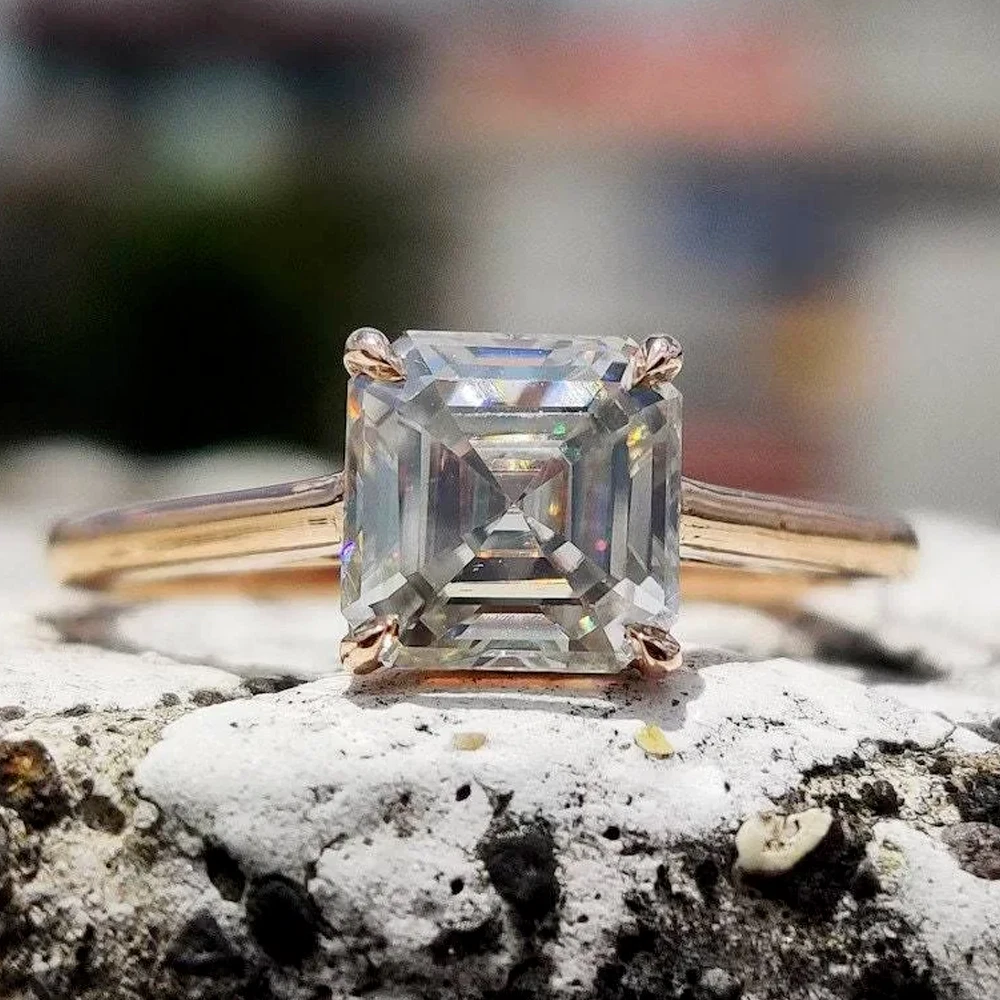 Asscher online cut moissanite