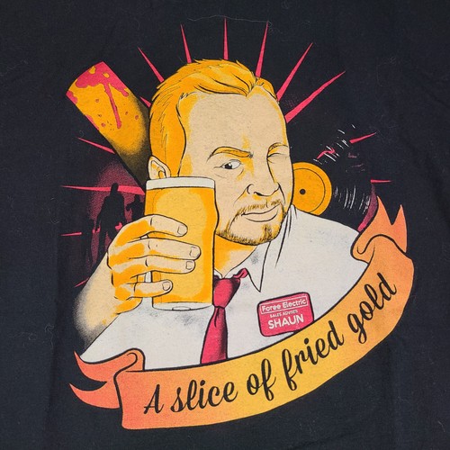 Shaun of the Dead T-Shirt XL Simon Pegg A Slice of Fried Gold Zombies Horror - Bild 2 von 5