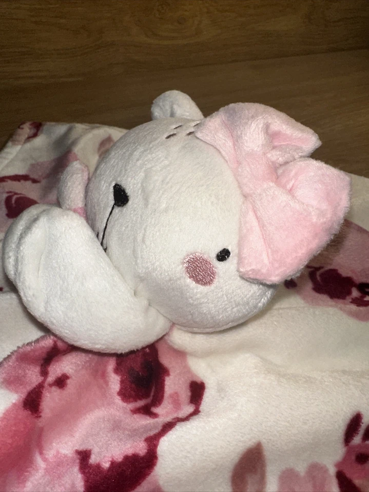 Modern Moments by Gerber Baby Peluche Rosa Blanco Gato Lovey Manta de Seguridad Foto 4 de 4