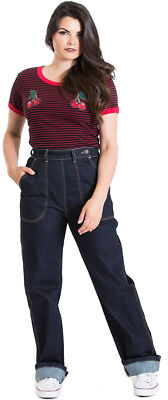 Hell Bunny WESTON Denim Vintage 50s HIGH WAIST Jeans Rockabilly