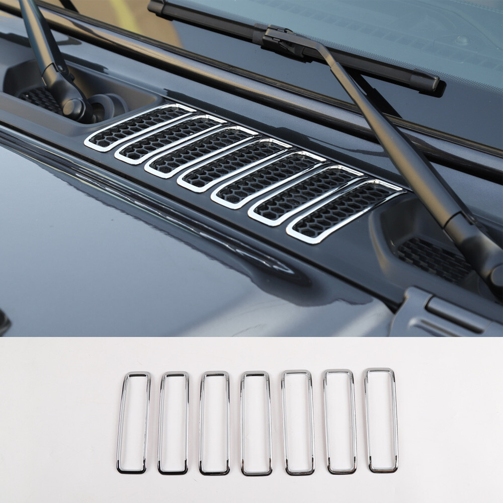 Chrome ABS Air Inlet Vent Cover Trim for 2018 Jeep Wrangler JL 7pcs Accessories