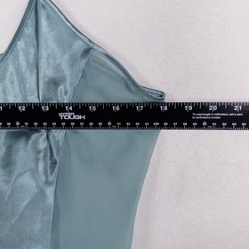 Vintage Inner Most Camisole Top Sz Large Blue Satin Mesh Panel Lingerie Delicate