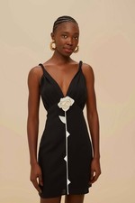 Black And White Rose Lenzing™ Ecovero™ Euroflax™ Mini Dress