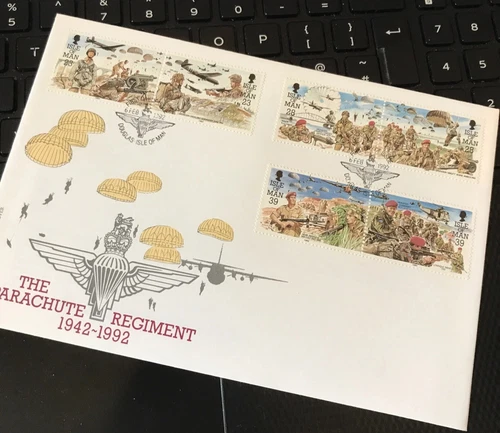 ISLE OF MAN STAMPS 1992 FIRST DAY COVER THE PARACHUTE REGIMENT  FDC Unaddressed