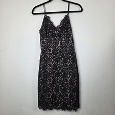 Express Black Floral Eyelash Lace Bodycon Sheath Dress Women Size Small