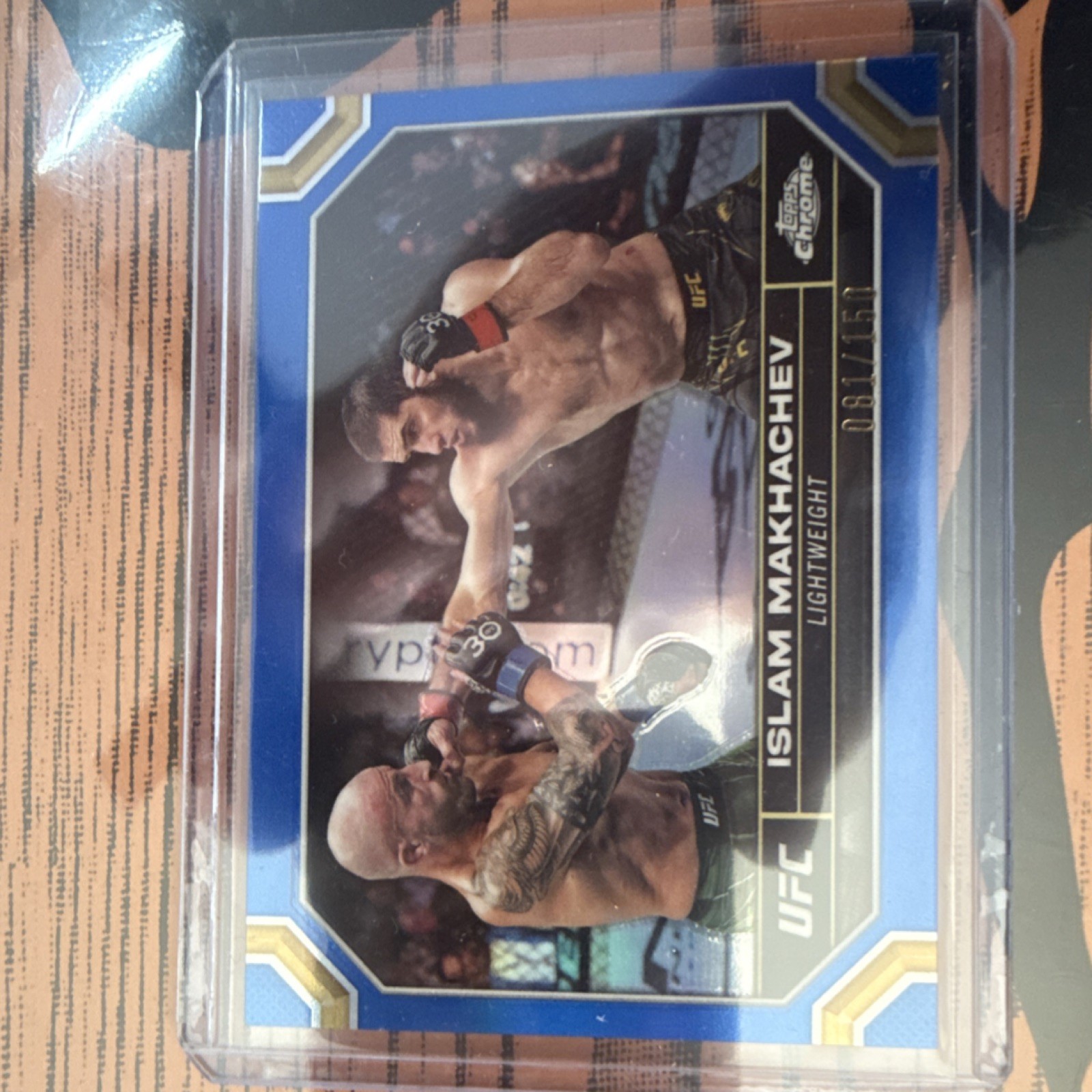 Topps 2024 Chrome UFC Islam Makhachev Blue Refractor /150 #80