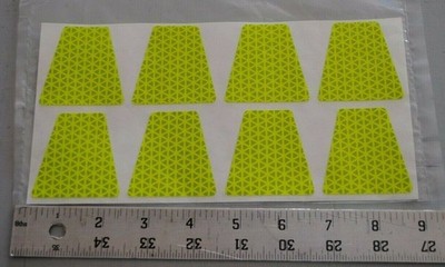 2'' FIREFIGHTER HELMET TETRAHEDRON DIAMOND REFLECTIVE ORALITE V98 FLO LIME (QTY8)