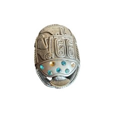 Metal Egyptian Scarab 2.7 in Figurine 