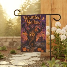 Haunted Hollow spooky tree Halloween Garden Flag Banner Decoration