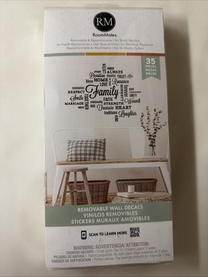 Roommates 35 Pieces Removable Wall Decals Family Faith Strength Inspirational