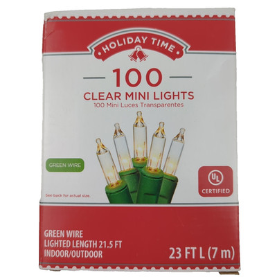 Holiday Time 100 Clear White Christmas Wedding Mini Lights String Indoor Outdoor