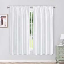 Chyhomenyc Uptown Faux Silk White Curtains 63 40"W x 63"L Pack of 2 ,