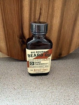 NEW Duke Cannon Big Bourbon Beard Oil Oak Barrel 3oz made with Buffalo Trace USA