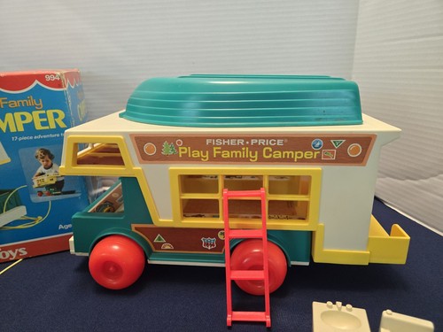 Vintage 1970s Fisher Price Little People 994 Play Family CAMPER 100% Comp W/Box - Picture 5 of 17