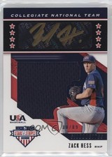 2019 USA Baseball Stars & Stripes Black Gold Jerseys 80/89 Zack Hess Auto s3g