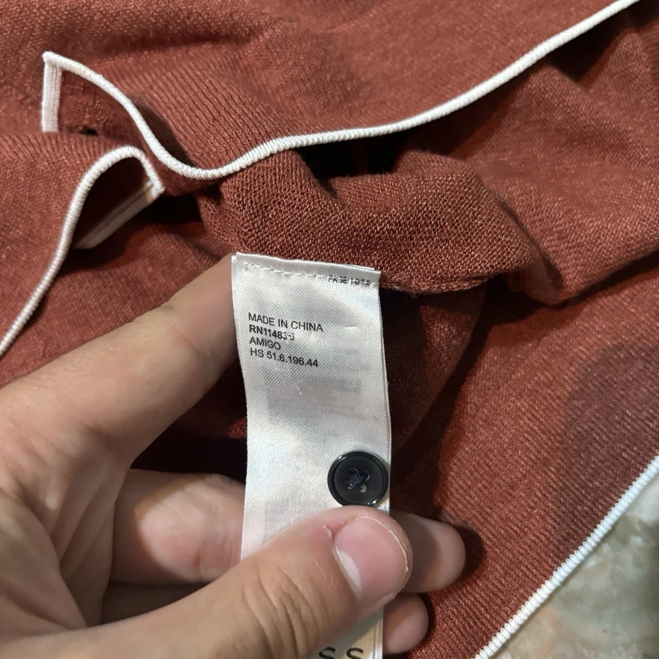 Camisa Reiss Para Hombre 2XL Azul Naranja Amigo Cubano Manga Corta Johnny Mezcla de Lino Foto 3 de 4