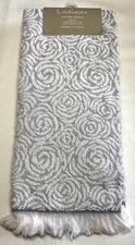 LADINNE KITCHEN TOWELS (3) SWIRLS GRAY WHITE 100% COTTON 20 X 30 NIP